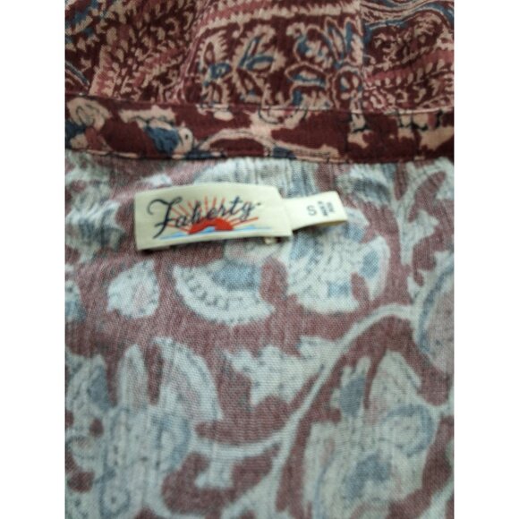 Faherty Montara Blouson Mini Dress Burgundy Multicolor Womens S - Picture 5 of 7